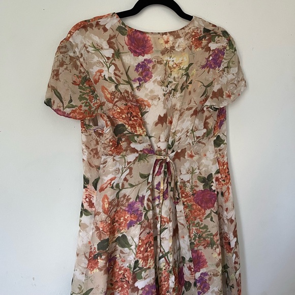 *SOLD* Vintage floral print button down dress with a tie in the back - Picture 5 of 5